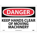 Nmc Danger Keep Hands Clear Of Moving Machin, 10 in Height, 14 in Width, Pressure Sensitive Vinyl D567PB