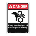 Nmc Danger Keep Hands Clear Of Moving Machinery Sign DGA48AB