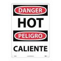 Nmc Danger Hot Sign - Bilingual, ESD51RC ESD51RC