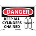 Nmc Danger Keep All Cylinders Chained Sign, D563RB D563RB