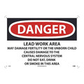 Nmc Danger Lead Work Area Sign, D26AC D26AC
