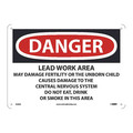 Nmc Danger Lead Work Area Sign, D26EB D26EB