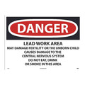 Nmc Danger Lead Work Area Sign, D26PD D26PD