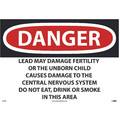 Nmc Danger Lead Work Area Sign, D36PC D36PC