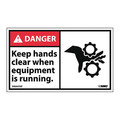 Nmc Danger Keep Hands Clear When Equipment Is Running Label, Pk5 DGA47AP