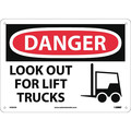 Nmc Danger Look Out For Lift Trucks Sign, D582AB D582AB