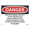 Nmc Danger Lead Work Area Sign, D36RB D36RB