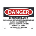 Nmc Danger Lead Work Area Sign, Osha, Pk100 D682