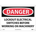 Nmc Danger Lockout Electrical Before Working Sign, D302RB D302RB