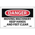Nmc Danger Moving Machinery Keep Hands And Feet Clear Label, Pk5 D640AP