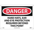 Nmc Danger Multi Protection Required Sign, 10 in Height, 14 in Width, Rigid Plastic D546RB