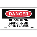 Nmc Danger No Smoking Matches Or Open Flames Label, Pk5, D217AP D217AP
