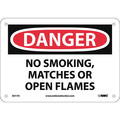 Nmc Danger No Smoking Matches Or Open Flames Sign, D217A D217A