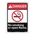 Nmc Danger No Smoking Or Open Flame Sign, DGA53AB DGA53AB