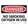 Nmc Danger No Smoking Oxygen In Use Sign, D99PB D99PB