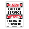 Nmc Danger Out Of Service Sign - Bilingual, ESD365RB ESD365RB