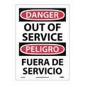 Nmc Danger Out Of Service Sign - Bilingual, ESD365PB ESD365PB