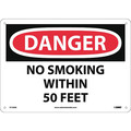Nmc Danger No Smoking Within 50 Feet Sign, D124AB D124AB