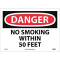 Nmc Danger No Smoking Within 50 Feet Sign, D124PB D124PB