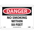 Nmc Danger No Smoking Within 50 Feet Sign, D124R D124R