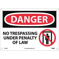 Nmc Danger No Trespassing Under Penalty Of Law Sign, D591RB D591RB