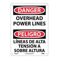 Nmc Danger Overhead Power Lines Sign - Bilingual, ESD468AB ESD468AB