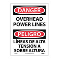 Nmc Danger Overhead Power Lines Sign - Bilingual, ESD468PB ESD468PB