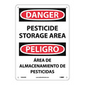 Nmc Danger Pesticide Storage Area Sign - Bilingual, ESD669RB ESD669RB