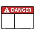 Nmc Danger Sign, 14" W, 10" H, English, Plastic, White, Legend: No Legend DGA69RB