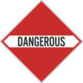 Nmc Dangerous Dot Placard Sign, Pk100, Material: Adhesive Backed Vinyl DL17P100