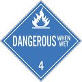 Nmc Dangerous When Wet 4 Dot Placard Sign, Pk10 DL47TB10