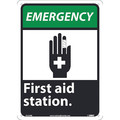 Nmc Emergency First Aid Station Sign, EGA3RB EGA3RB