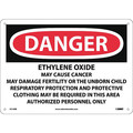 Nmc Sign, Ethylene Oxide Cancer Hazard, 10 in Height, 14 in Width, Rigid Plastic D516RB