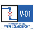 Nmc Energy Isolation - Valve Isolation Point, Pk10, Material: Adhesive Backed Vinyl ISL3405