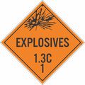 Nmc Explosives 1.3C 1 Dot Placard Sign, Pk50, Material: Unrippable Vinyl DL92UV50