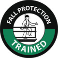 Nmc Fall Protection Trained Hard Hat Label, Pk25, Width: 2" HH124