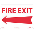 Nmc Fire Exit Sign, 10 in Height, 14 in Width, Rigid Plastic FELARB