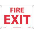 Nmc Fire Exit Sign, 7 in Height, 10 in Width, Aluminum FX120A