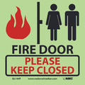 Nmc Fire Door Please Keep Closed Glow Sign GL144P