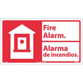 Nmc Fire Alarm Sign - Bilingual, 10 in Height, 18 in Width, Rigid Plastic FBA2R