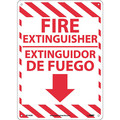 Nmc Fire Extinguisher Sign - Bilingual, 14 in Height, 10 in Width, Aluminum M739AB