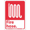 Nmc Fire Hose Sign, 14 in Height, 10 in Width, Pressure Sensitive Vinyl FGA1PB