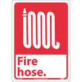 Nmc Fire Hose Sign, 14 in Height, 10 in Width, Rigid Plastic FGA1RB