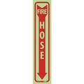 Nmc Fire Hose Sign, 18 in Height, 4 in Width, Glow Polyester GL177P