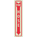 Nmc Fire Hose Sign, 18 in Height, 4 in Width, Glow Rigid GL177R