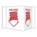 Nmc Fire Hose Sign, 5-3/4 in Height, 8-3/4 in Width, Pvc VS2W