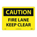 Nmc Fire Lane Keep Clear Sign, 10 in Height, 14 in Width, Rigid Plastic C489RB