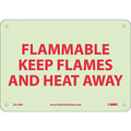 Nmc Flammable Keep Flames And Heat Away Sign GL136R