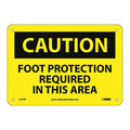 Nmc Foot Protection Required Area Sign, 7 in Height, 10 in Width, Rigid Plastic C157R