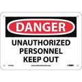 Nmc Danger Unauthorized Personnel Keep Out Sign, D143A D143A